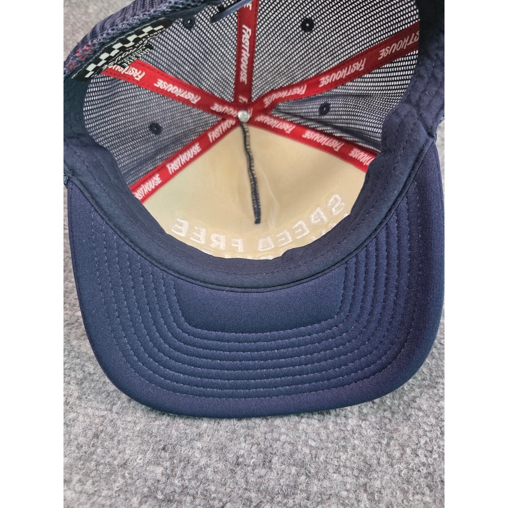 Fasthouse Trucker Hat Mens OS Navy Blue Speed Free My Soul Snapback Foam Mesh - Picture 5 of 8